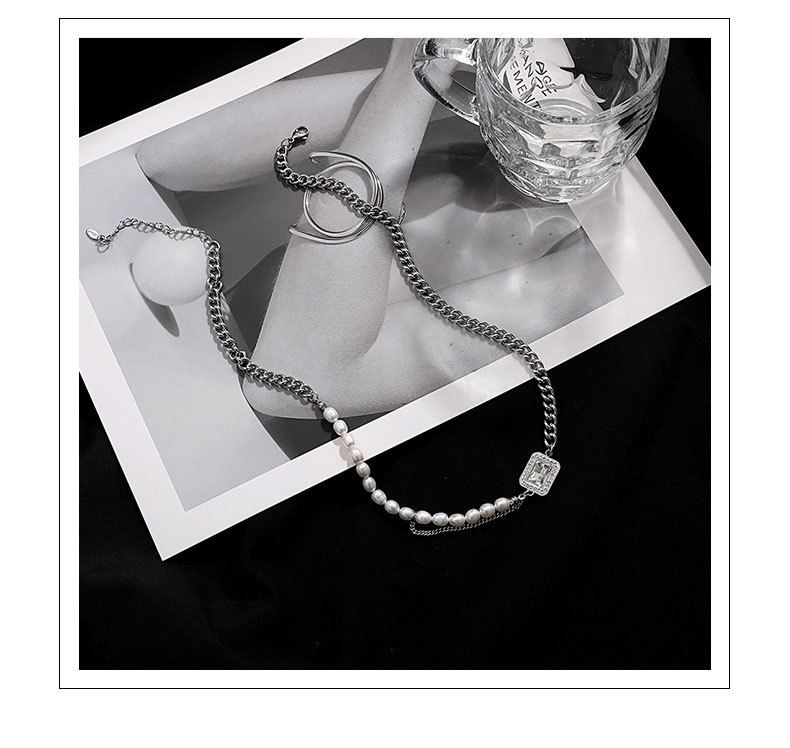 Hip-Hop Geometric Titanium Steel Chain Necklace 1 Piece