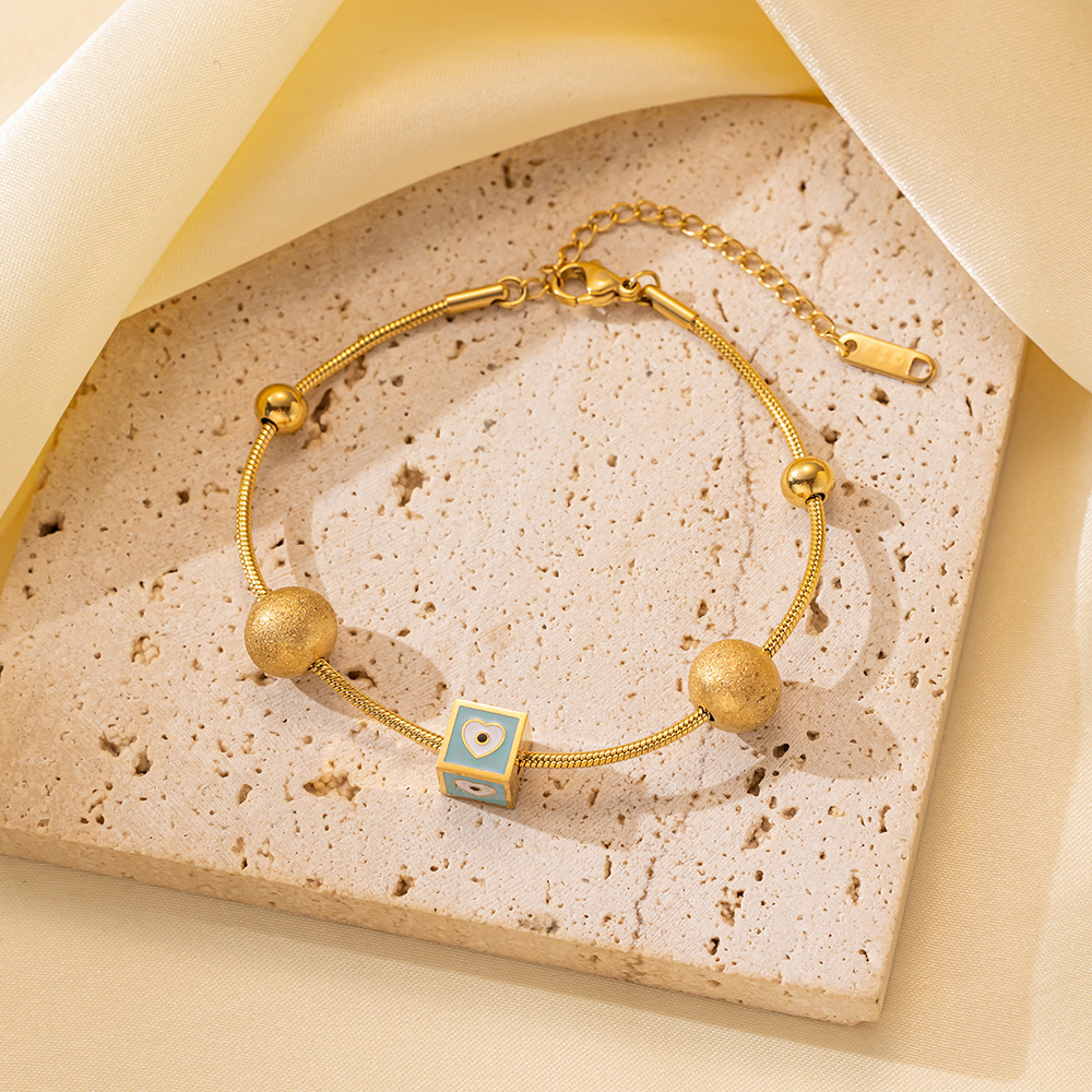 25g Weight 0.03µm-0.05µm Gold Plating Thickness PVD Coated Gold Plating Process 18K Real Gold Plated Plating Material 304 Stainless Steel Pendant Material Zircon Inlay Material Bracelets Classification 304 Stainless Steel Chain Material Cuban Link Chain Curb Chain, box chain, Twisted Rope Chain, snake chain, figaro chain Chain Type 1 Piece Quantity Daily Occasion 304 Stainless Steel Material Eye, Flower, Butterfly Pattern Women's Gender Casual, Simple Style Style Enamel, Inlay Craft Casual Simple Style Eye Flower Butterfly Titanium Steel Zircon Bracelets In Bulk 8