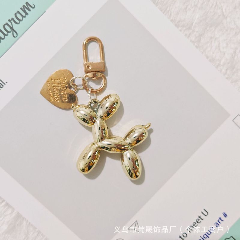 かわいいins風メッキバルーン犬のキーホルダークリエイティブカップルの親友DIYキーホルダー|undefined