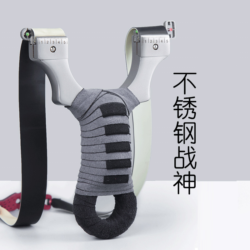 不锈钢线切割精准瞄左岸战神扁皮弹弓免绑快压户外射击弹工器