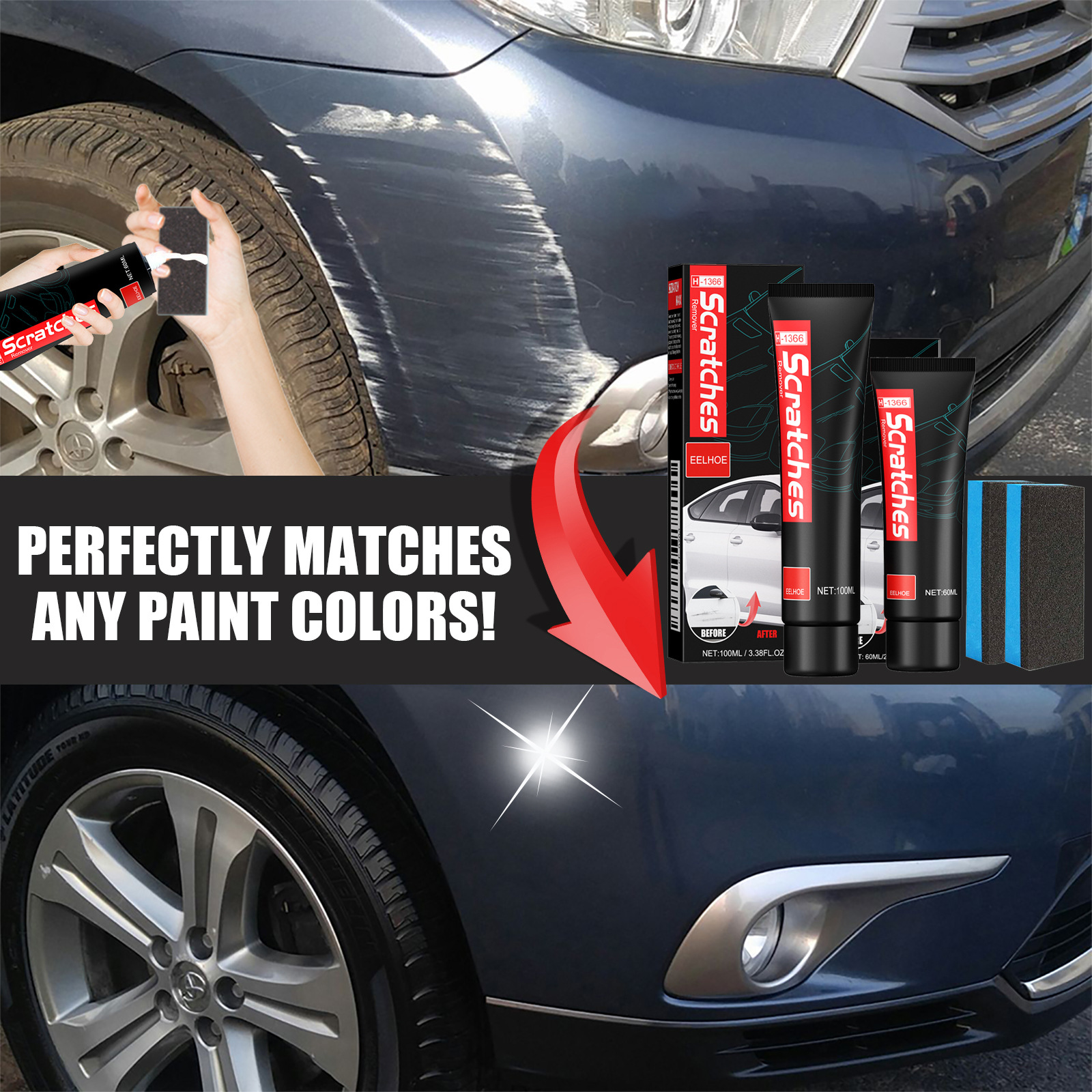 Car scratch polishing paste paint clean and polish decontamination wax reconditioning paste scratch repair and maintenance_voghion.com
