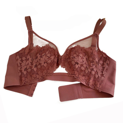 24-year-old French sexy lace bunny ears bra for women with thin cups to push up big breasts and reveal small jelly strips underwear new style