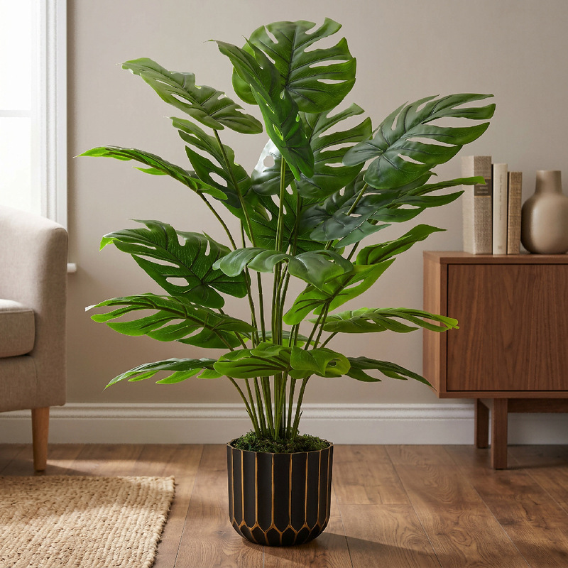 Artificial Monstera Plant Potted Tree for Indoor and Outdoor Decoration, Amazon Cross-Border Bestseller Artificial Plant Decoration