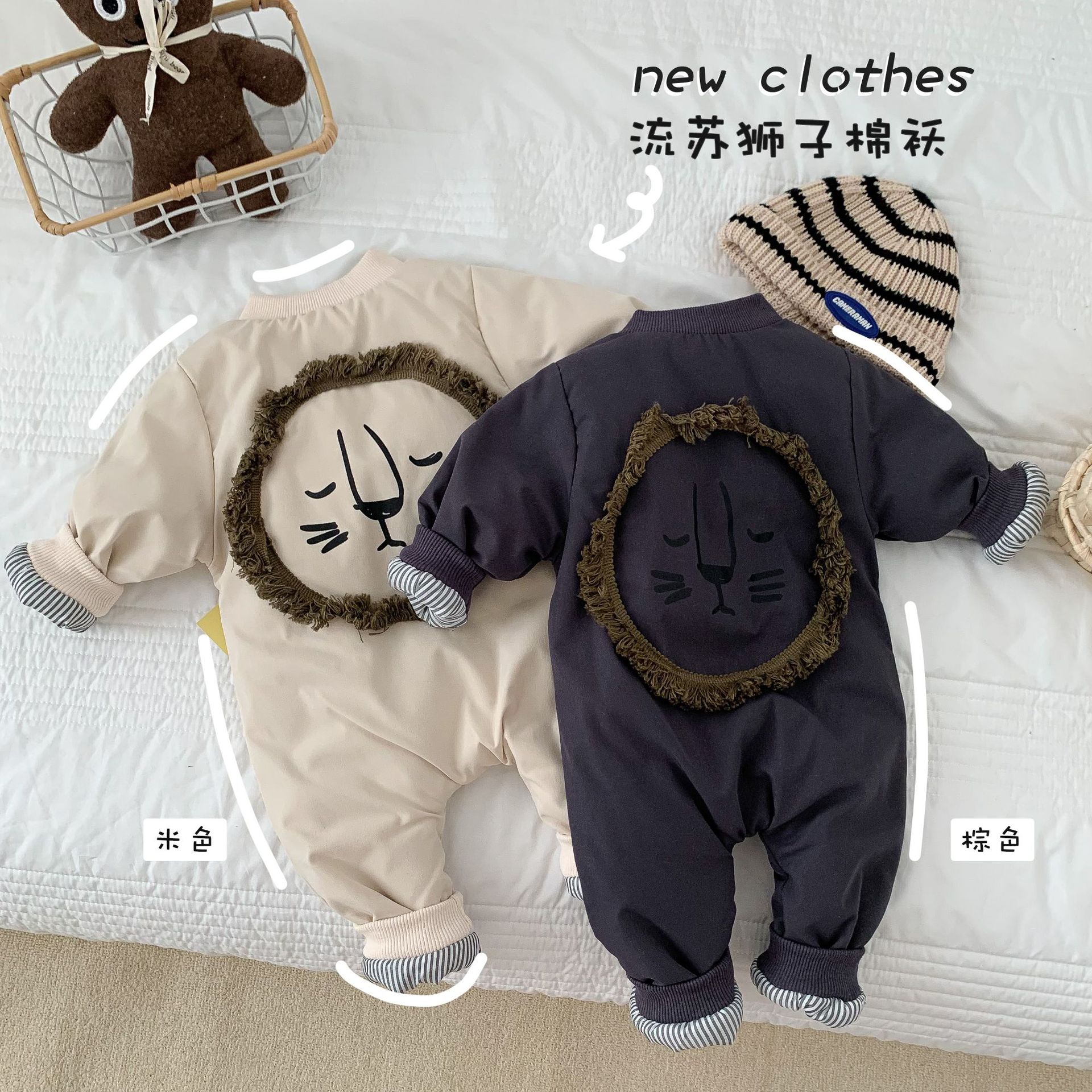 Mono de bebé ropa de algodón acolchado ropa de invierno recién nacido engrosado mameluco que sostiene la ropa bebé recién nacido algodón acolchado mameluco Chaqueta de algodón acolchado