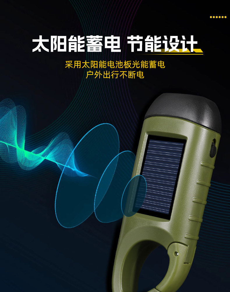Flashlight with Hand-Cranked Power Generation, Solar Power Generation, Rechargeable Led Light, Multi-Functional Flashlight, Ultra-Long Battery Life, Strong Light