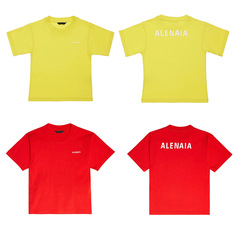 Embroidered Lemon Yellow Children's Short Sleeve T-shirt 2024 Summer Medium and Large Children's Fashion Brand Children's Loose Boys and Girls Short Sleeve T-shirt