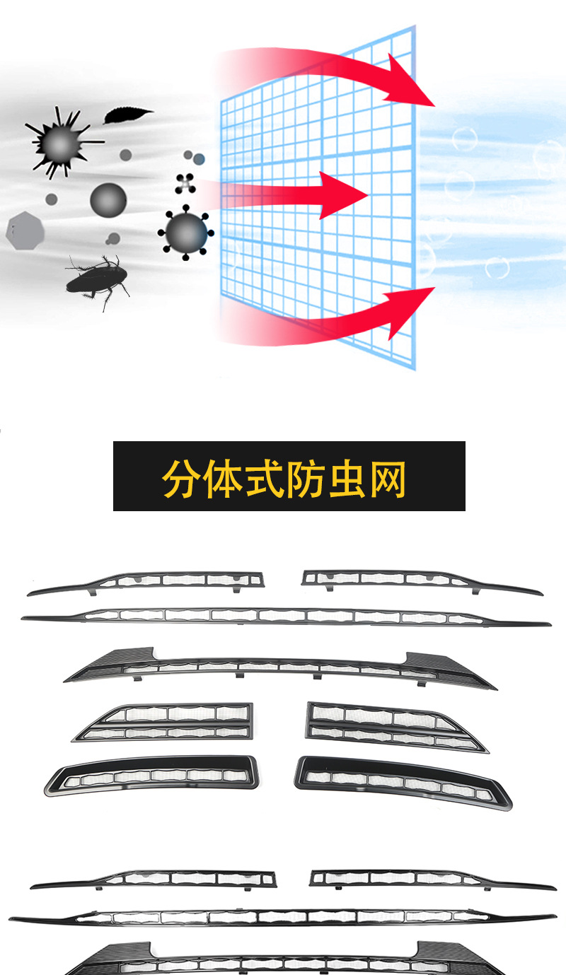 Suitable for 23-25 Byd Song Plus Dmi Insect-Proof Net Ev Medium Net Water Tank Protective Net Without Disassembly Buckle