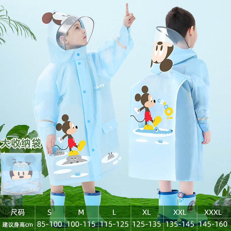 Disney Children's EVA Big Schoolbag impermeable princesa Aisha poncho estudiante impermeable para bebés