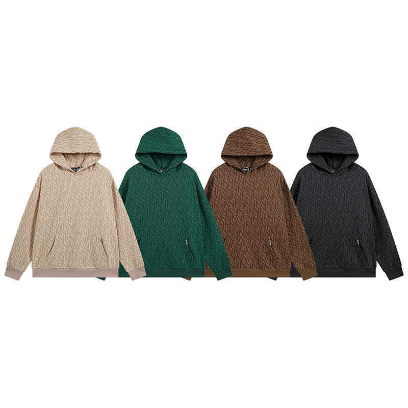 Letter Printed Jacquard Hooded Sweater Sweater Men's Boxy Version American Heavy Trendy Brand Loose Knit Pants