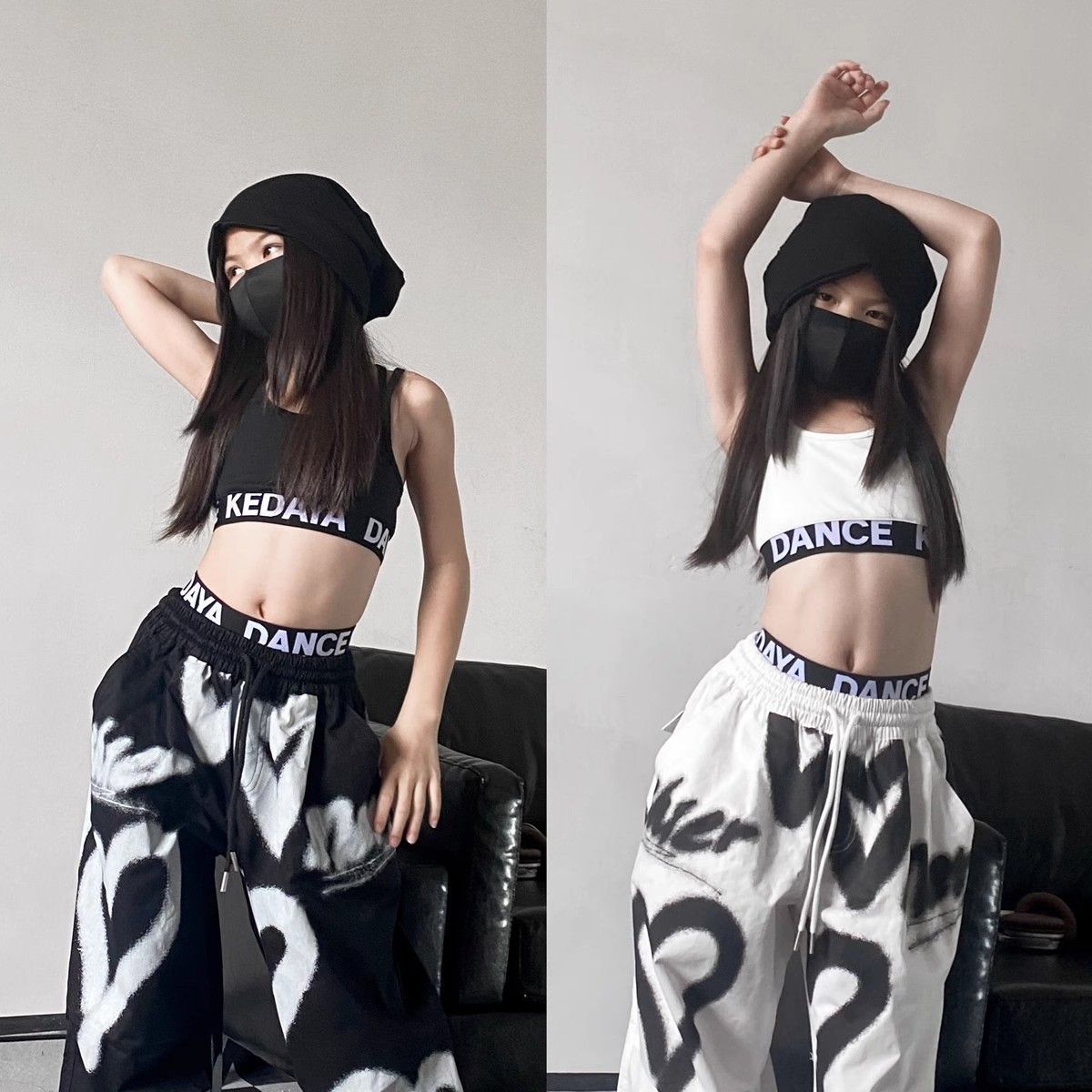 Sweet and cool girls' high-waisted halter top, dance, wire-free, backless, yoga, sports bra, jazz dance strapless bra