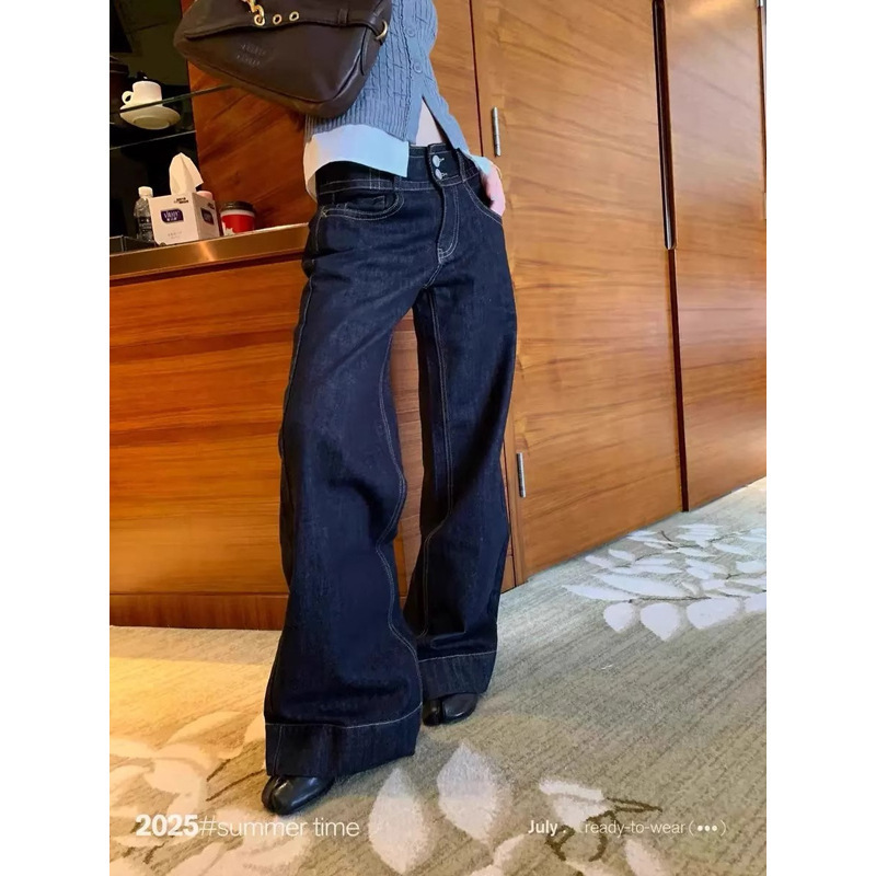 Sun11 Low-Waist Denim Original Color Slim-Fit Jeans for Women Early Autumn American Retro Straight-Leg Casual Pants Sun11 Low-Waist Denim Original Color Slim-Fit Jeans for Women Early Autumn American Retro Straight-Leg Casual Pants