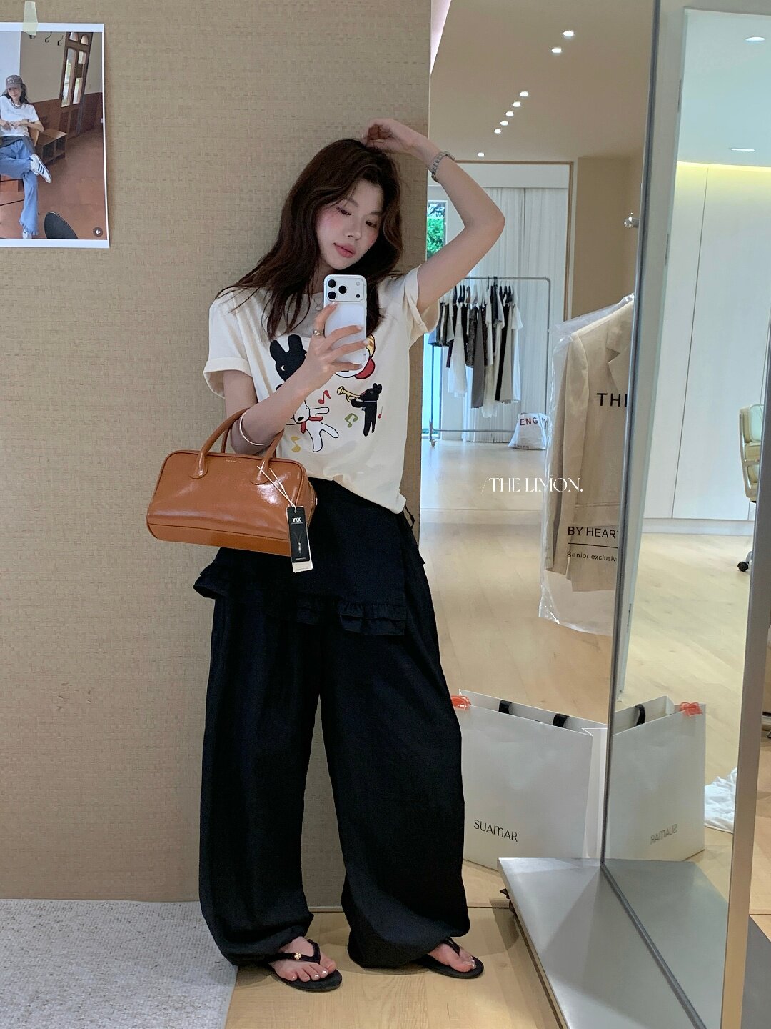 Quần culottes nữ ống rộng cạp cao, phối viền ren xếp tầng, dáng suông rộng, thanh lịch và thoải mái — màu đen, Xanh da trờicolor, màu trắng, Đá vôi chi tiết 17