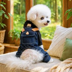 国境を越えて人気のペット犬服、工場直販、パンク風オーバーオール、四足服、ワンピース、卸売、トレンドブランド