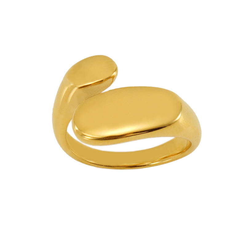 Nueva moda europea y americana de acero inoxidable de las mujeres anillo clásico versátil de cercanías anillo de titanio de acero 18K anillo de oro para las mujeres