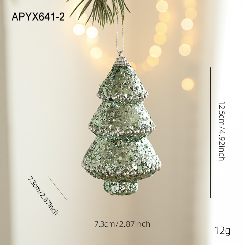 Nueva espuma verde bola de Navidad colgante de sexo opuesto polvo brillante polvo adhesivo árbol de Navidad colgante bola decoración colgante diseño