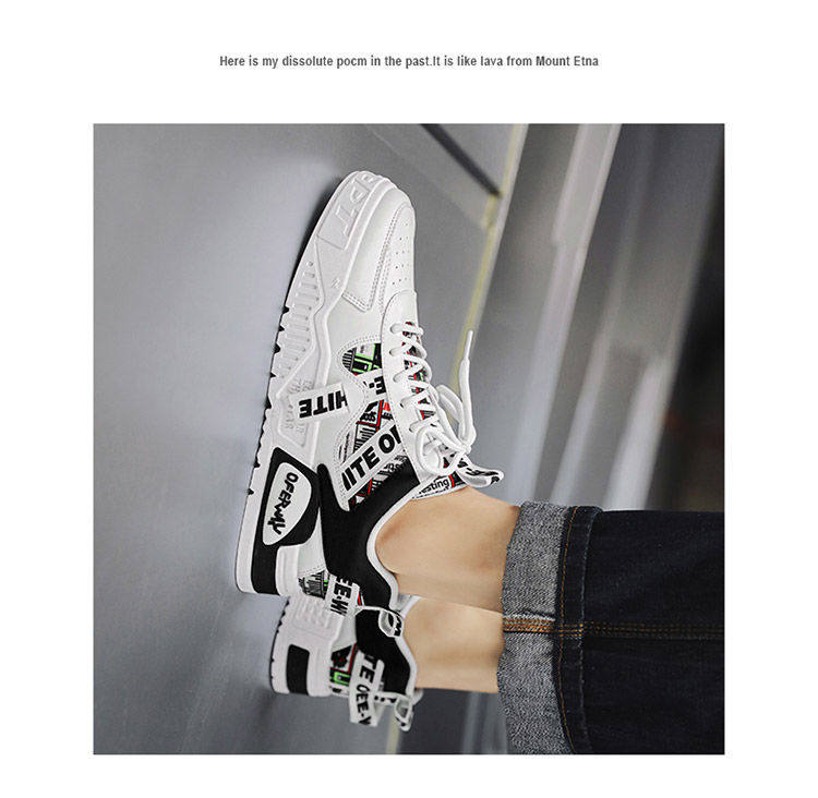 Giày thể thao nam màu trắng thoáng khí đế dày phong cách Hàn, giày sneaker đa năng thắt dây — E161 trắng đen, Màu Kaki E161 chi tiết 15