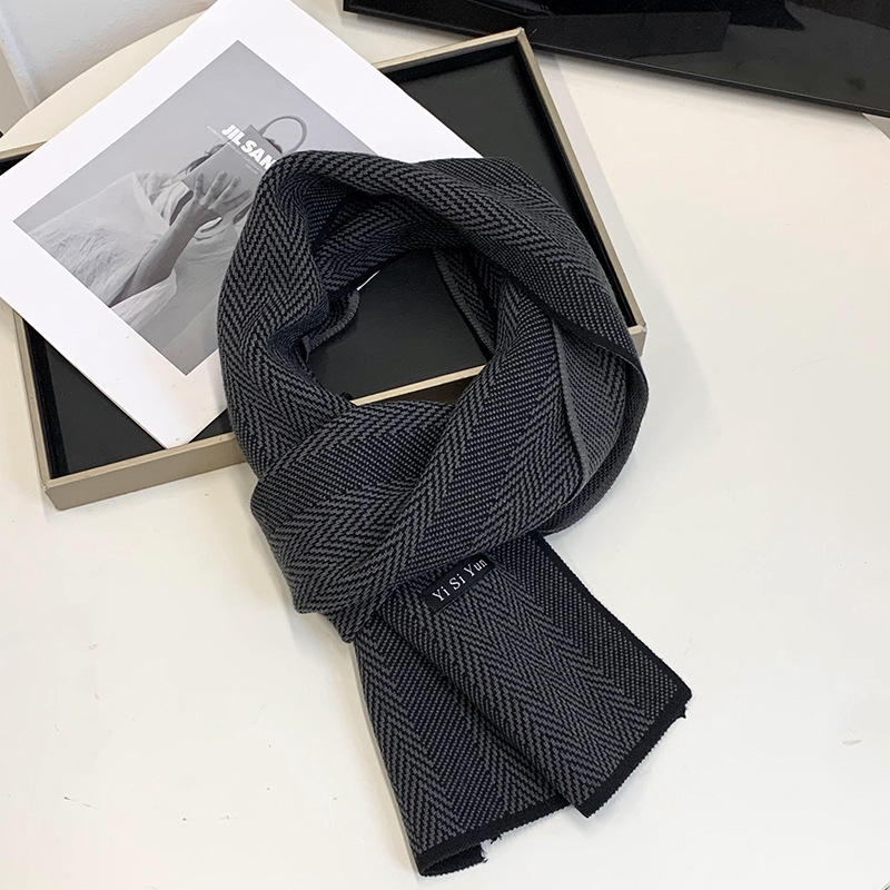 Bufandas para mujeres de alta calidad otoño y invierno nueva moda universal estilo británico europeo y americano ligero de negocios buñuelo de punto calentamiento chal