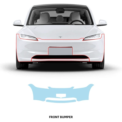 Tesla Model 3 Special TPU Invisible Car Clothing Full Car Paint Mask Protective Film Transparent Free Knife (Car paint protective film) - front-bumper-tpu-membrane-imported-tpu-film-special-car-cutting
