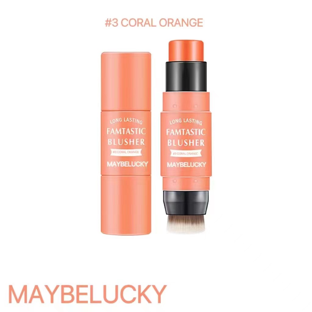 Transfronterizo dos en uno se ruboriza palo suave rubor crema reparación colorete rubor crema natural mate