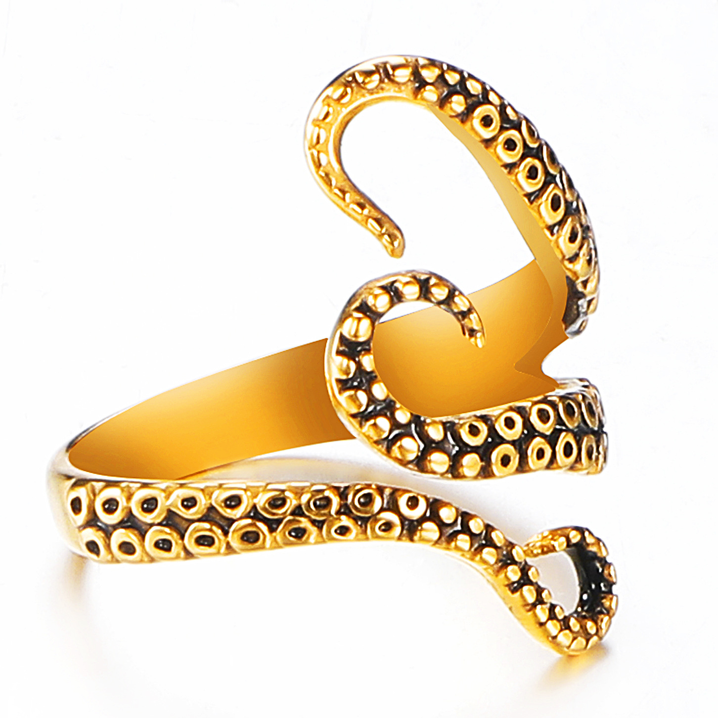 4g Weight Hip-hop Octopus Stainless Steel Open Ring In Bulk