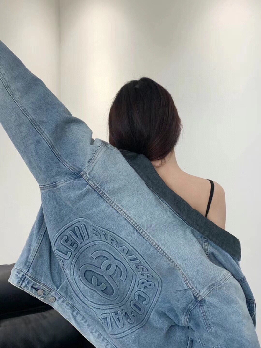 Chaqueta de Mezclilla Acolchada de Algodón con Lavado Intenso, 150.º Aniversario | Acabado Antiarrrugas