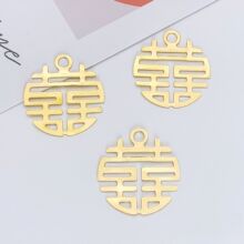 diy饰品配件 23mm圆双喜铁片 古风饰品配件 现货直销