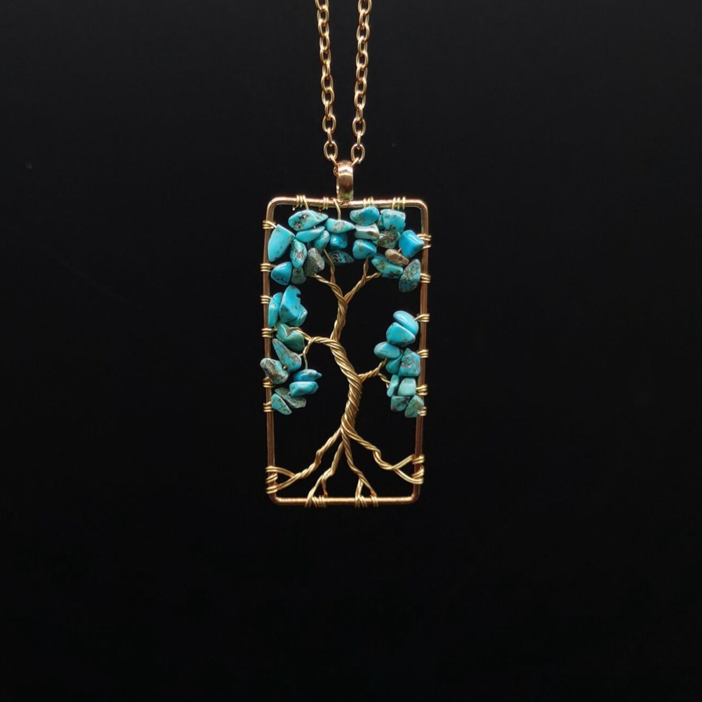 Ethnic Style Tree Crystal Plating Pendant Necklace 1 Piece