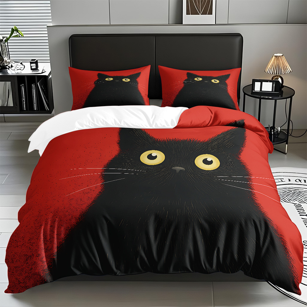 Kit de edredón de impresión digital para gatitos de piel directa a la fábrica puede llevar TEMU / JIT