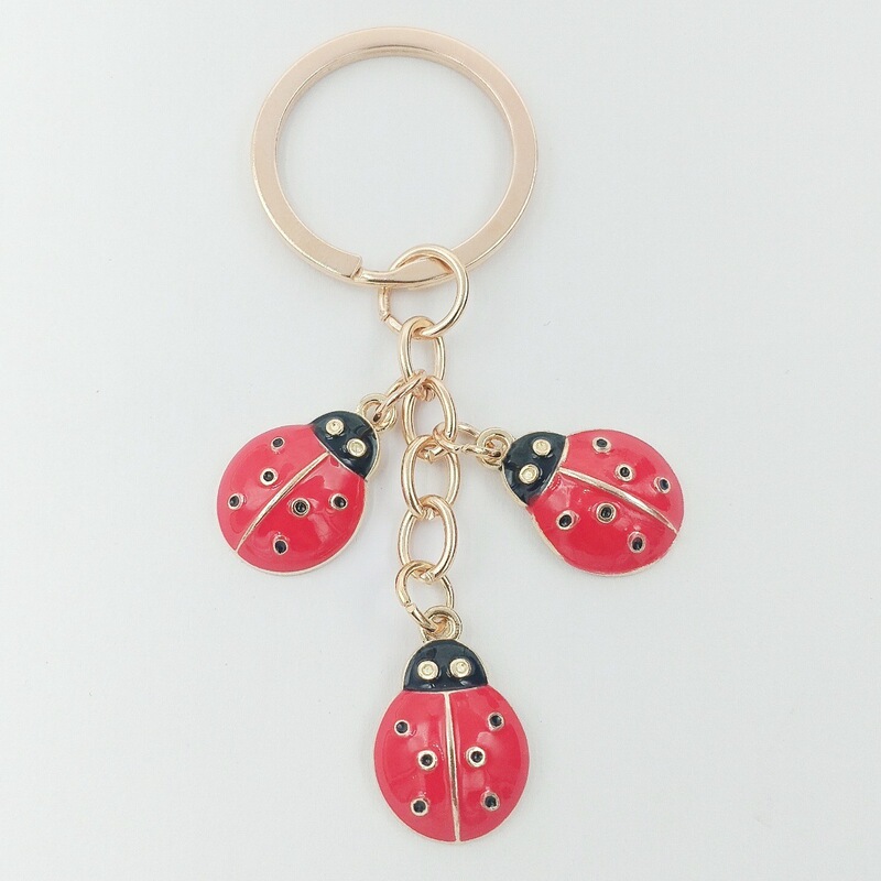Cross-Border Hot Style Cute Seven-Star Ladybug Keychain Summer Fresh Sunflower Keychain Bag Luggage Pendant Cross-Border Hot Style Cute Seven-Star Ladybug Keychain Summer Fresh Sunflower Keychain Bag Luggage Pendant
