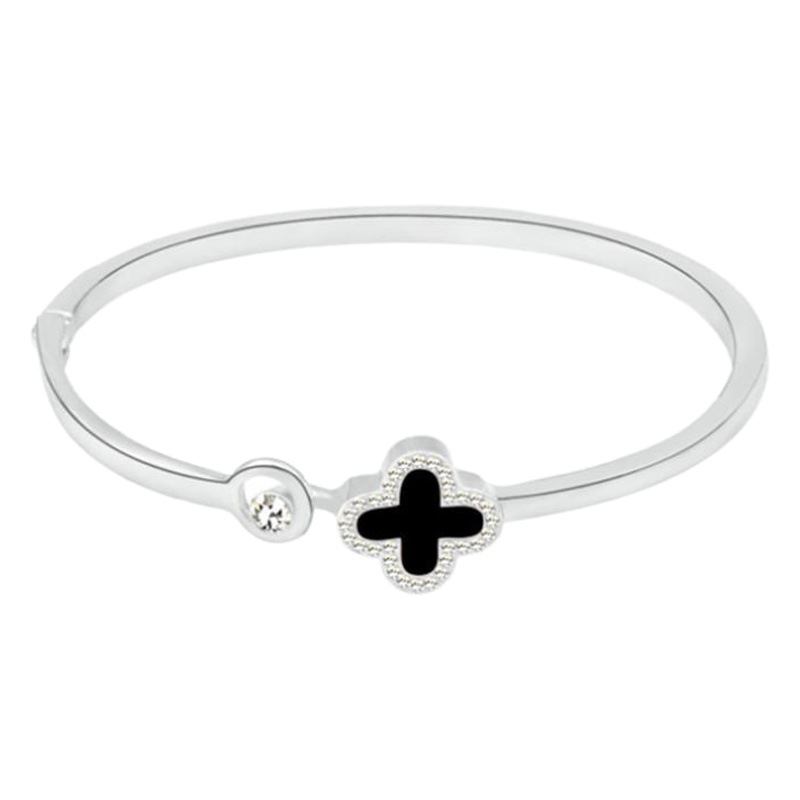 Jewelry Factory Direct Sales Korean Style Simple Fashion Bracelet Lucky Four-Leaf Clover Bracelet Women's Alloy Bracelet Rose Gold