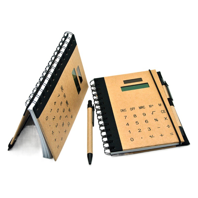 Diario libro calculadora Memo pad ordenador con pluma solar multifuncional ordenador 3009