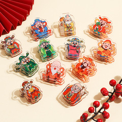 現物福禄寿アクリルPP滴ゴムクリップお祝い立牌新年蛇年冷蔵庫貼り福字キーホルダー