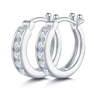 Cross-border moissanite earring women's colored gold s925 sterling silver plated 18k gold earrings snap-on earrings with unique personality