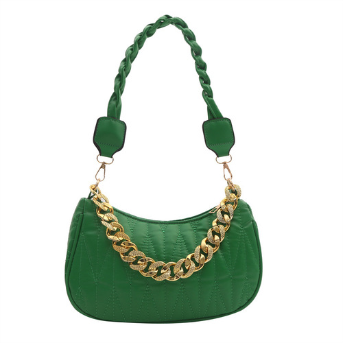 Stitch Spring Fashion Trendy 2024 New Retro Stylish Simple Crossbody Chain Strap Handbag Shoulder Bag Underarm Bag