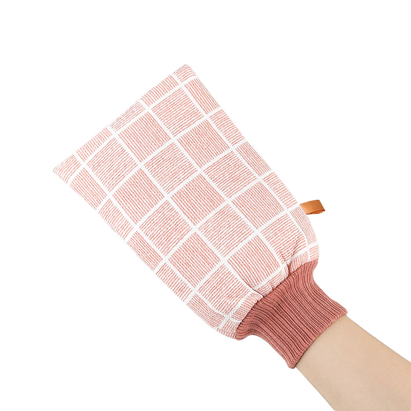 Hogar fuerte de doble cara engrosada indoloro gris hombres y mujeres fregar Toalla de baño espalda frotar guantes de toalla de baño artefacto