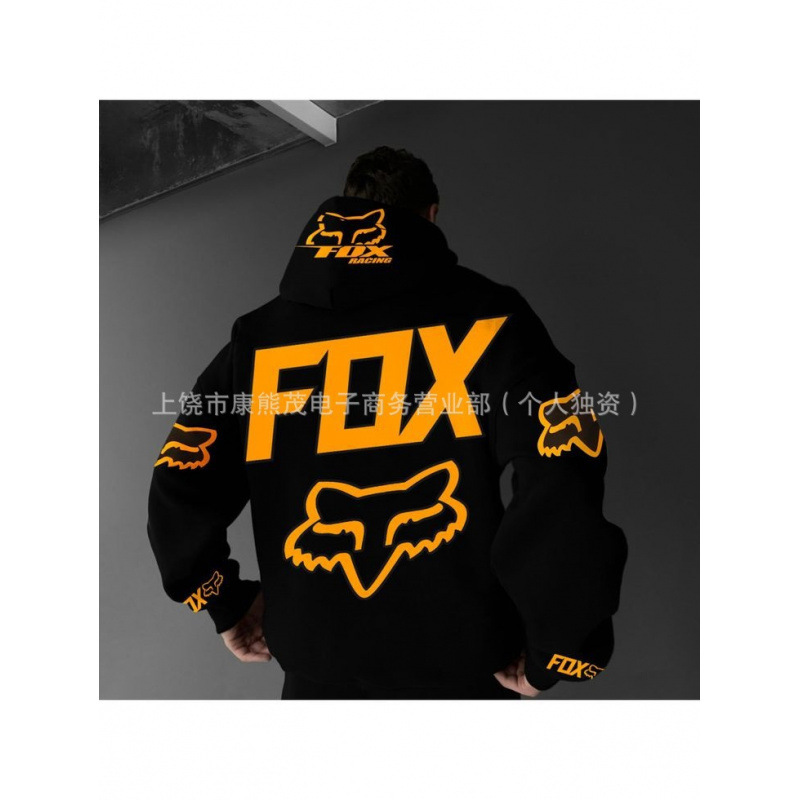 2025秋季新款 爆款热销FOX狐狸跨境潮牌连帽卫衣男女秋冬款连帽衫|undefined