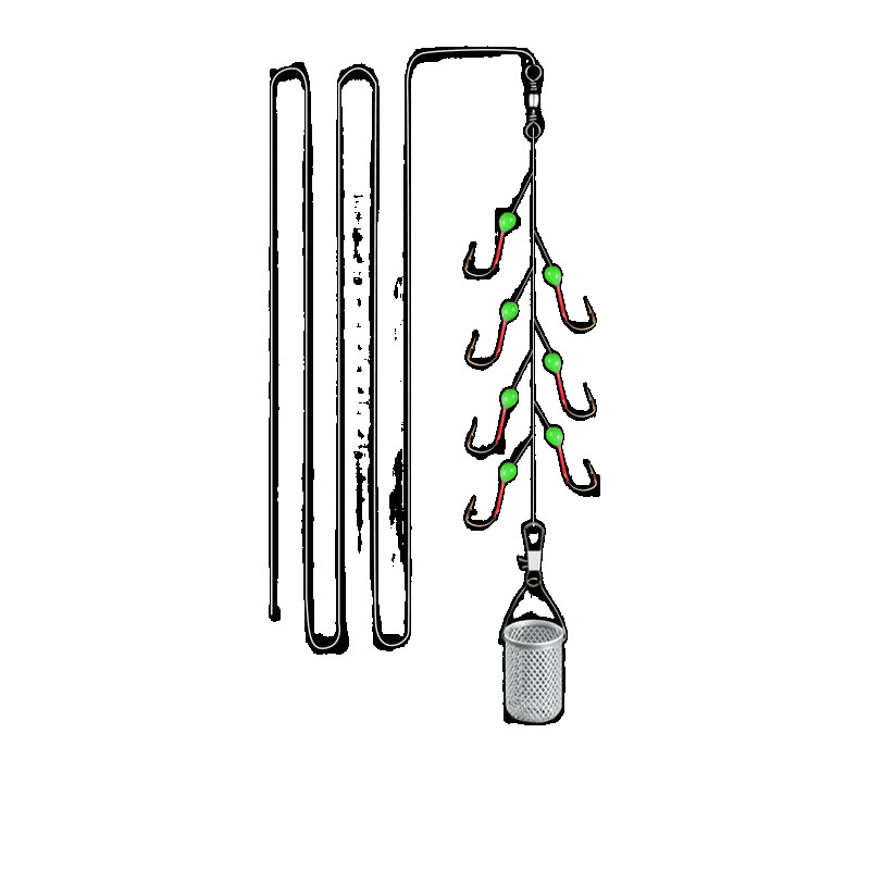 Grupo de línea de gancho de cuerda de barra blanca, grupo de gancho de oro de siete estrellas, grupo de gancho de oro de luz blanca, gancho de jaula de gancho de barra blanca, fábrica de gancho de pesca especial