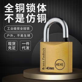 HEHE牌S槽超厚型防盗锁重型户外防水防锈挂锁钢制锁梁全铜欧宝锁
