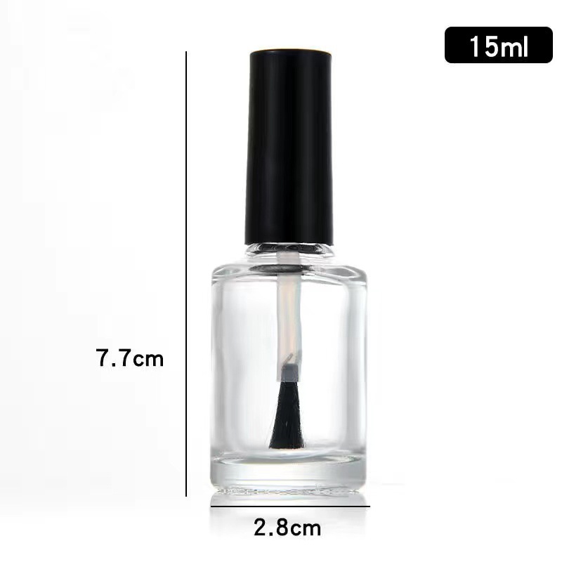 Botellas Vidrio para Esmalte 5–15 ml — Con Brocha (Transparente)