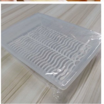Refrigerador de cocina Refrigerador rectangular caja de drenaje de agua caja de almacenamiento de congelación de alimentos de plástico frutas caja de sellado de peces