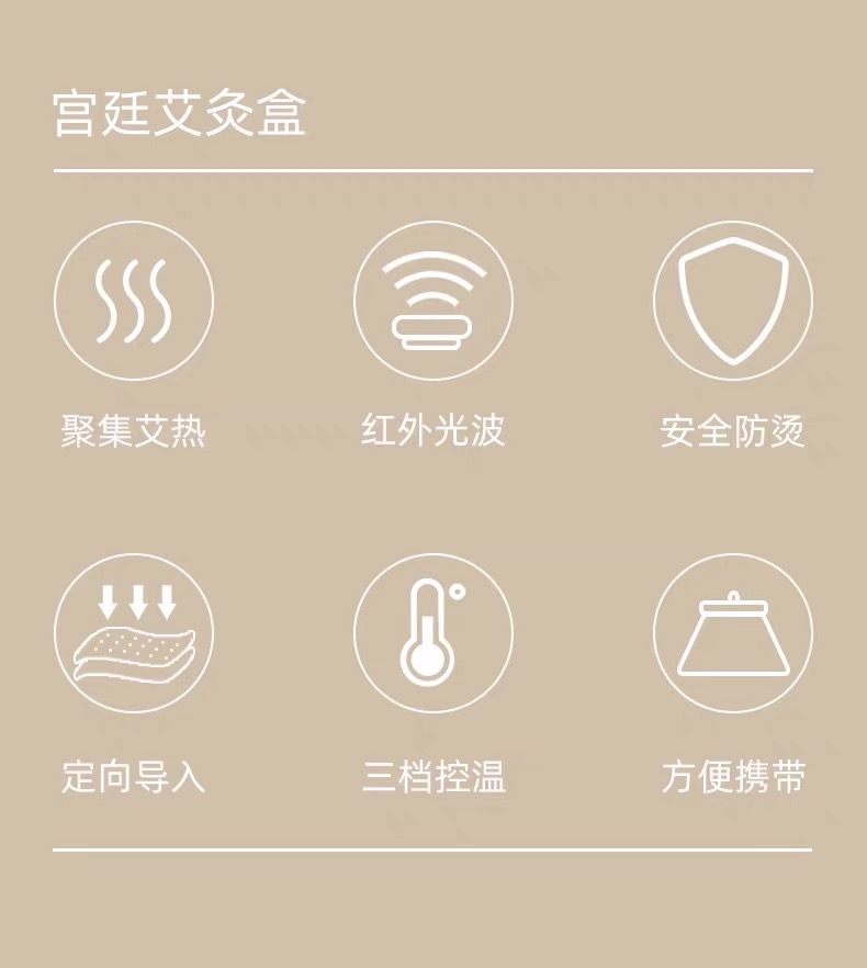 Moxa Box Moxibustion Kit Ai Jiu 艾灸 with 5 Moxa Sticks and 2 Moxa Rolls for Abdomen Waist Chest Home and Spa Use overview