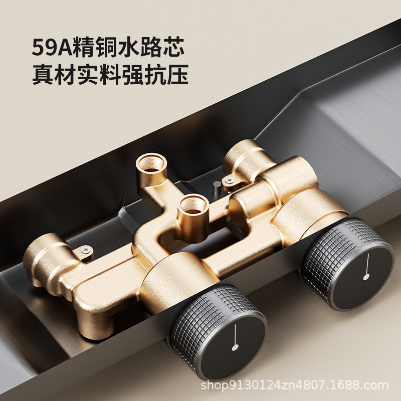 Gisto gris simple conjunto de ducha de ducha doméstica sin techo de ducha de ducha de temperatura constante pantalla digital baño de presión de ducha de ducha de lluvia