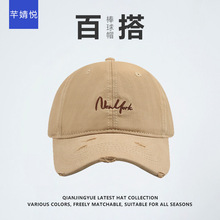 新款棒球帽女大头围显脸小帽子遮阳防晒宽帽檐鸭舌帽舂夏卡其色男