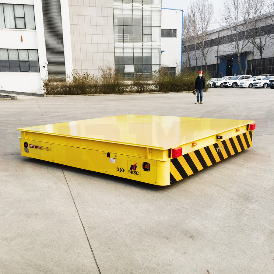 重载可升降无轨平板车 电动无轨平板运输车机器 转向遥控平车