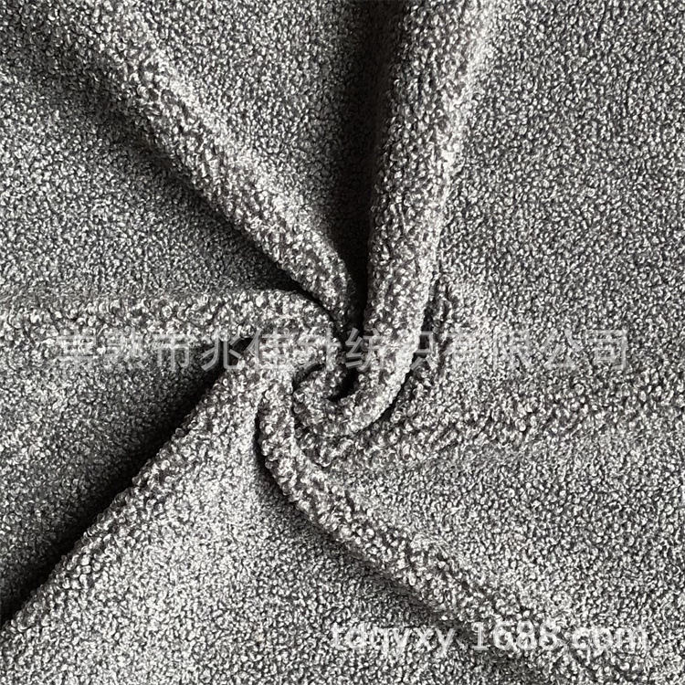 工厂供应小颗粒泰迪绒全涤人造毛绒小羊卷绒玩具服装家纺绒布料