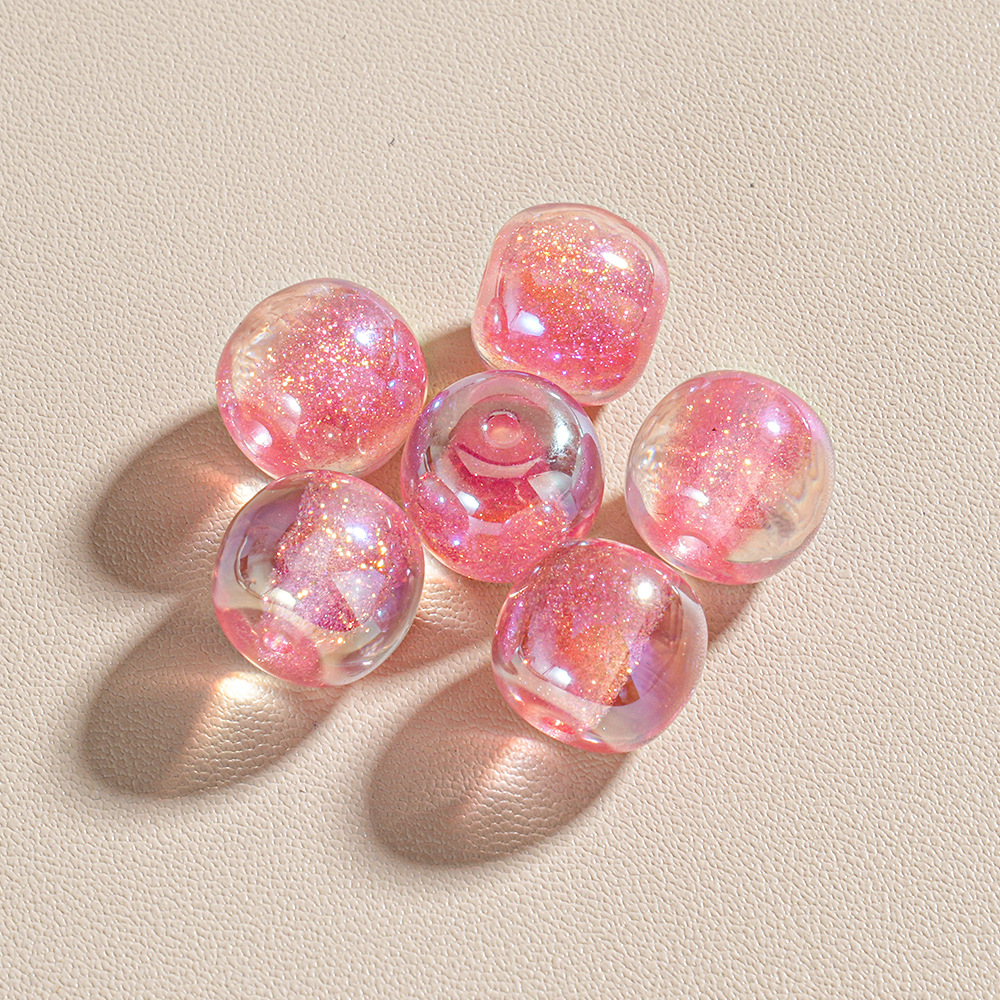 25 caramelos destellan 12MM cuentas de muelle con cuentas brazaletes de bricolaje cadena de teléfono móvil resina transparente accesorios de cuentas de cubo al por mayor image 7