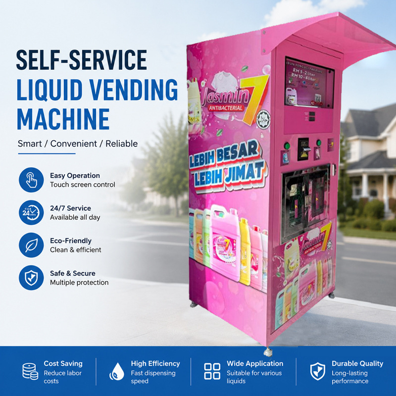 Cross-border automatic liquid vending machine, unmanned, with scan code, coin and card payment, fully automatic laundry detergent and dishwashing liquid vending machine Cross-border automatic liquid vending machine, unmanned, with scan code, coin and card payment, fully automatic laundry detergent and dishwashing liquid vending machine