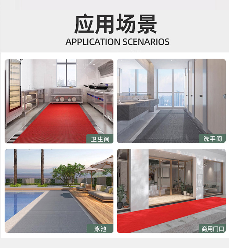 Straight Striped Injection-Molded Non-Slip Mat, Thickened Pvc Pressed Mat, Cross-Border Hot-Selling Entryway Doormat, Commercial Carpet