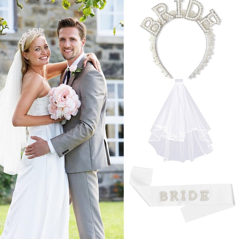 New Wedding suit Bridal Accessories Headyarn Crown Three-piece Set Diamond Headwear Wedding Dress Photo Props Ritual