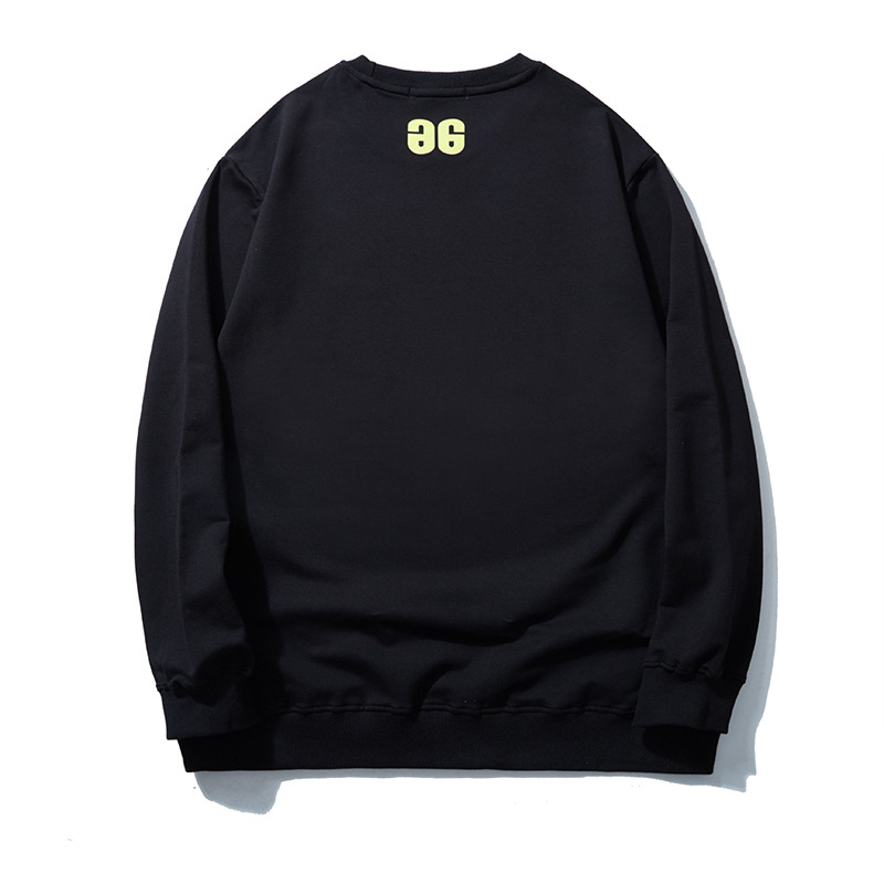 Herrenbekleidung Herbst Basis locker Rundhals Langarm Persönlichkeit Muster Druck Pullover Anzug_voghion.com